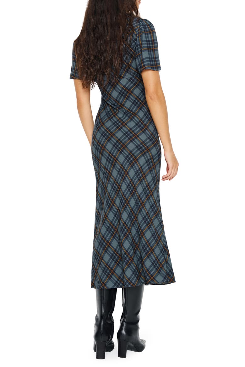 Tyra Plaid Crepe Midi Dress