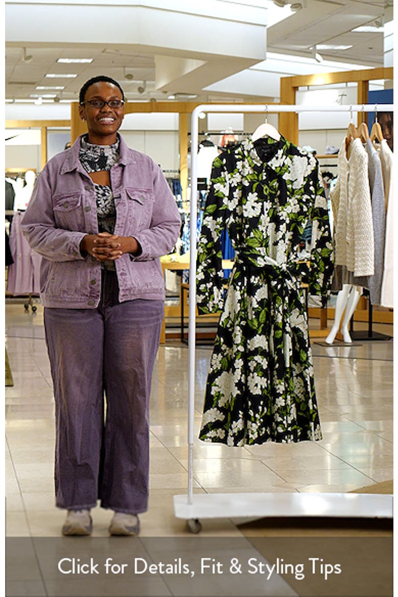 Anna Pleated Long Sleeve Cotton Midi Shirtdress