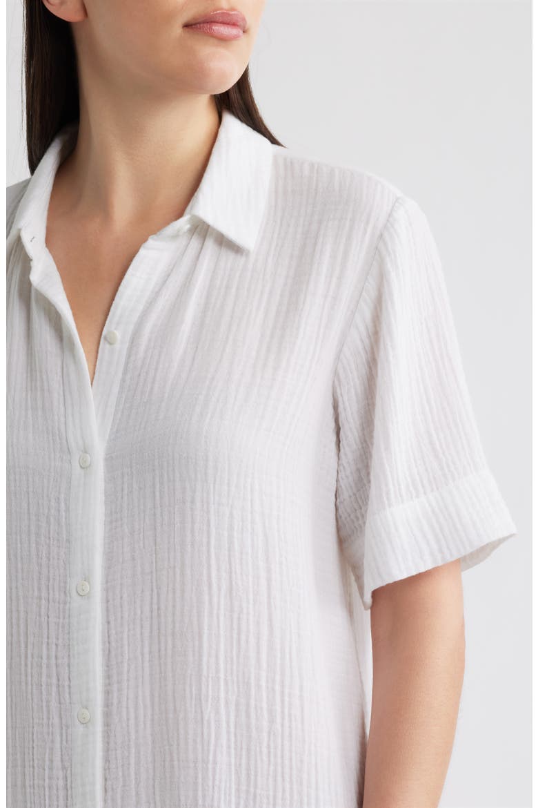 Classic Collar Organic Cotton Midi Shirtdress