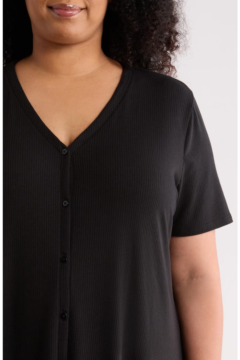 Ribbed V-Neck Dress