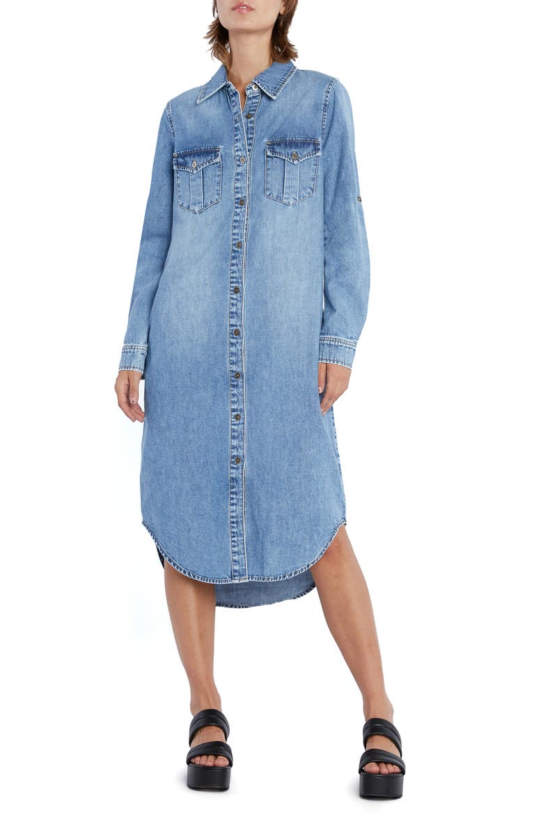 Denim Long Sleeve Maxi Shirtdress