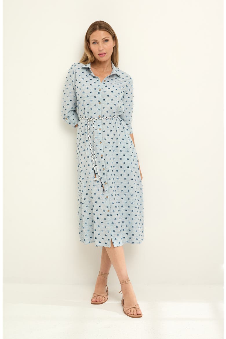 Liana Clip Dot Midi Shirtdress