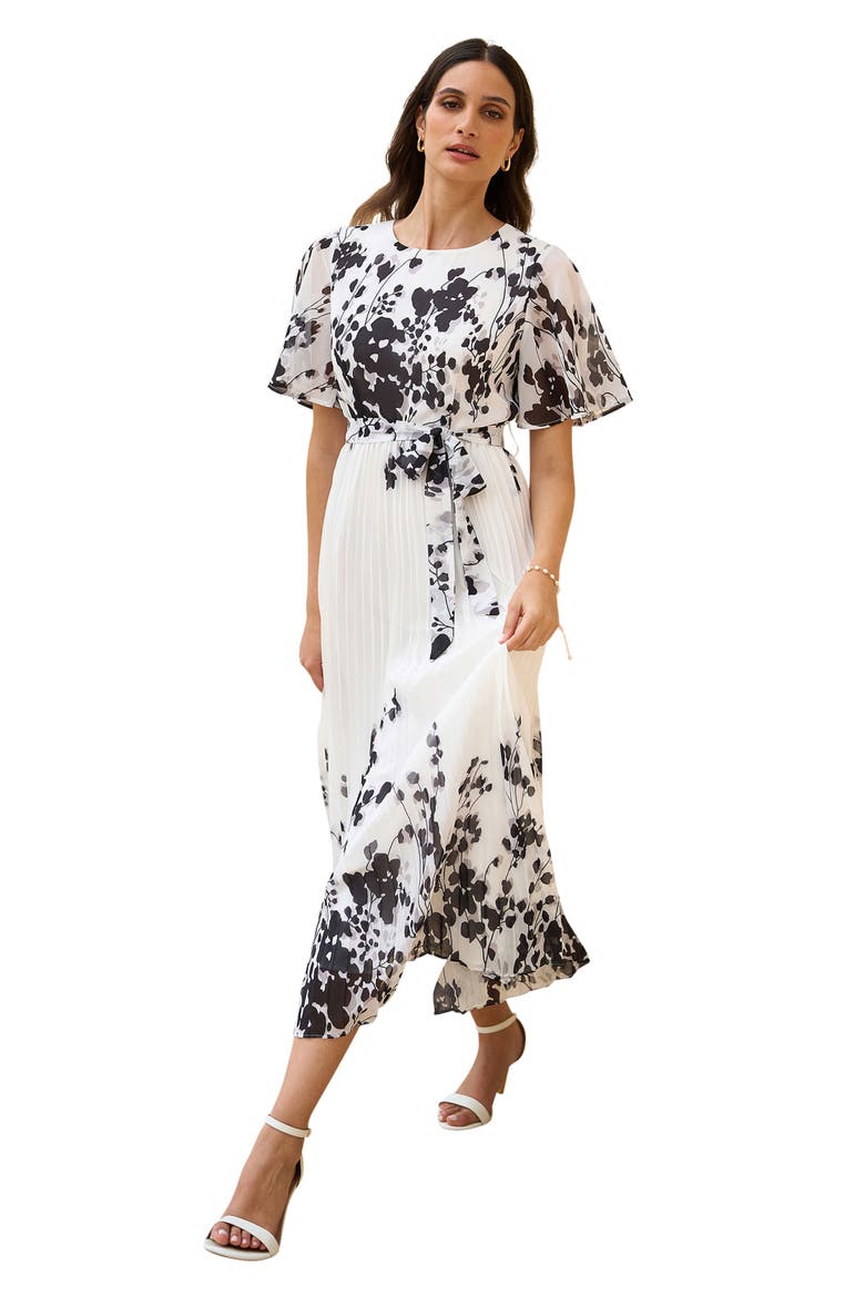 Short Sleeve Pleated Midi Dress