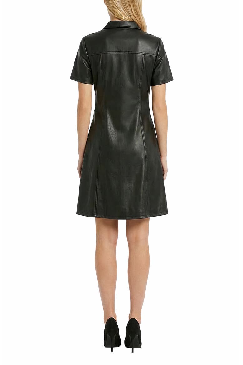 Faux Leather Fit & Flare Dress