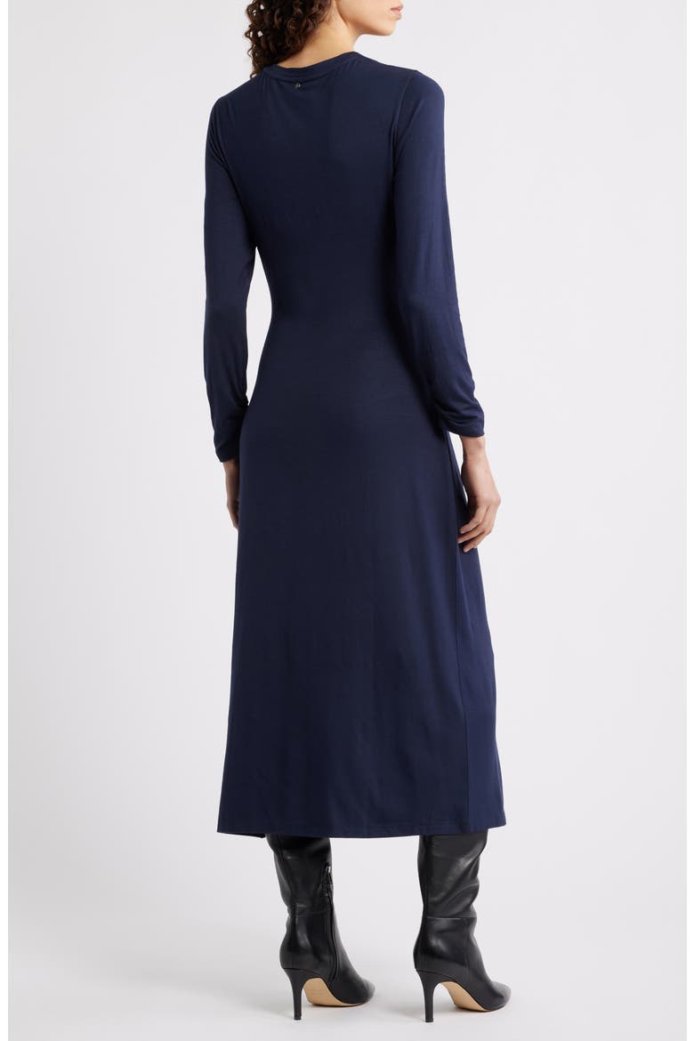 Erlot Side Tie Long Sleeve Midi Dress