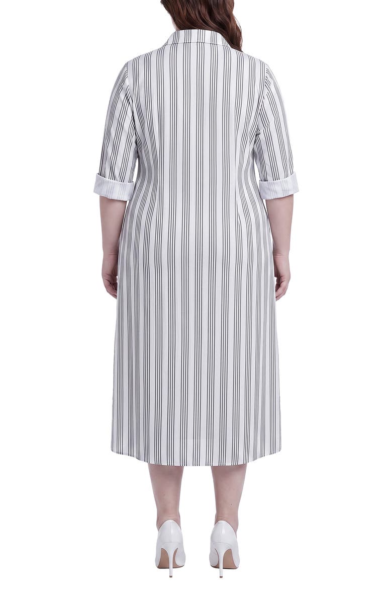 Stripe Button-Up Midi Shirtdress