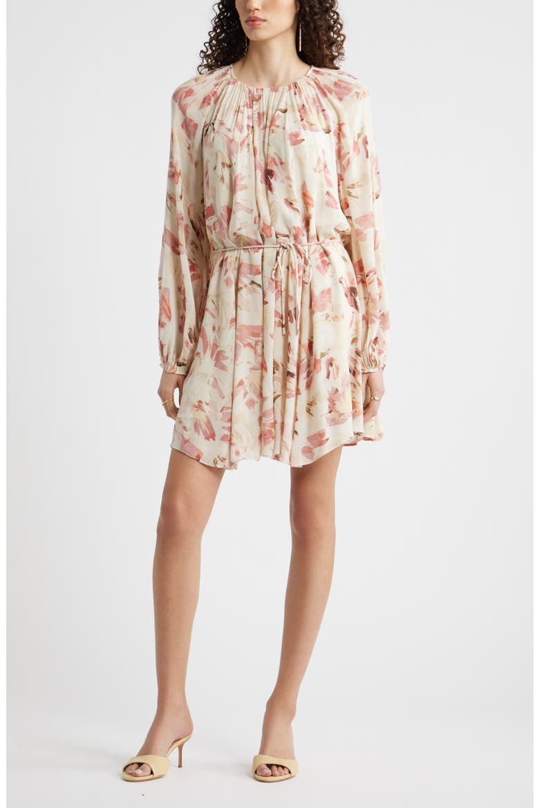 Floral Print Long Sleeve Minidress