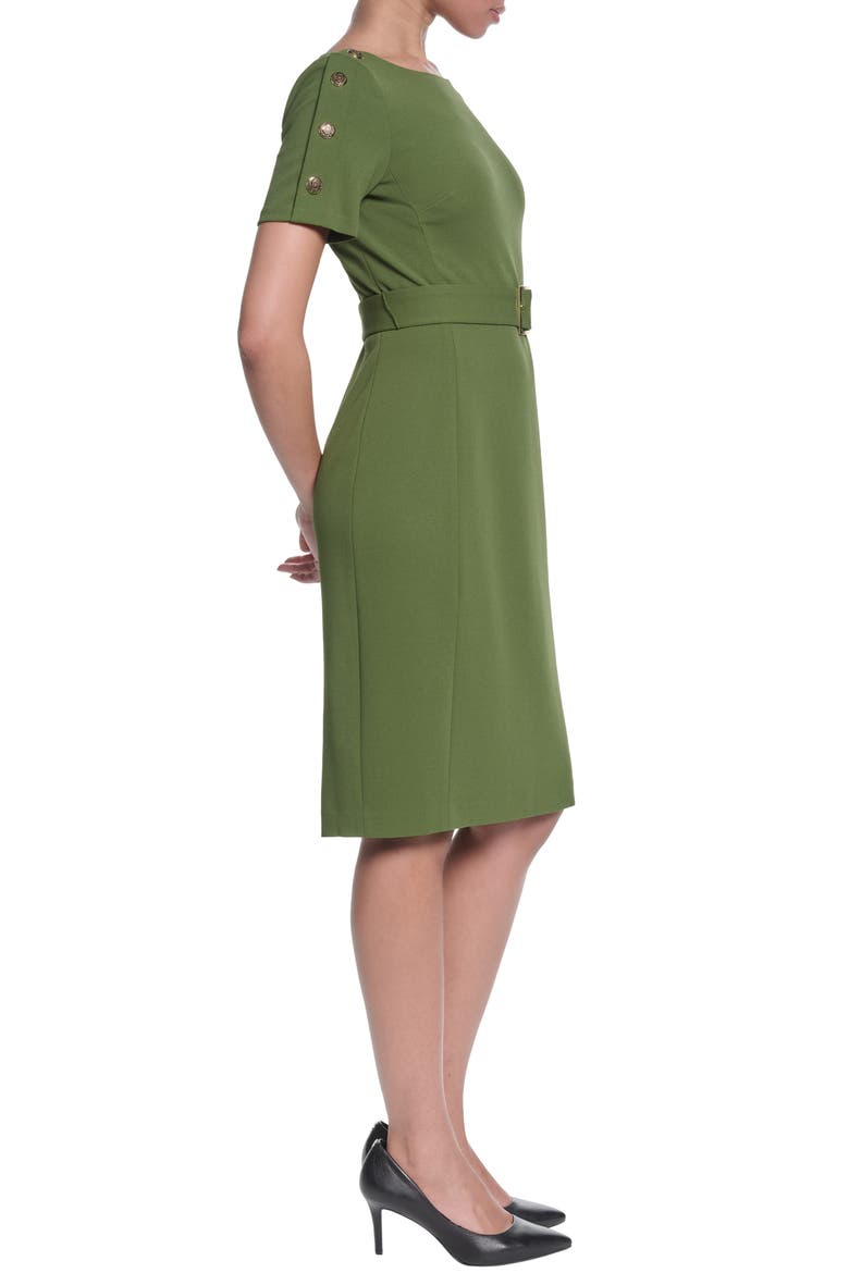Belted Scuba Crepe Sheath