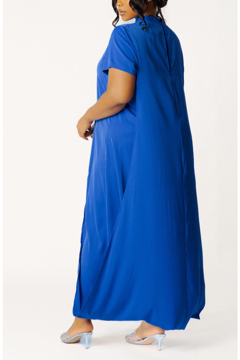 High Neck Draped Maxi Dress