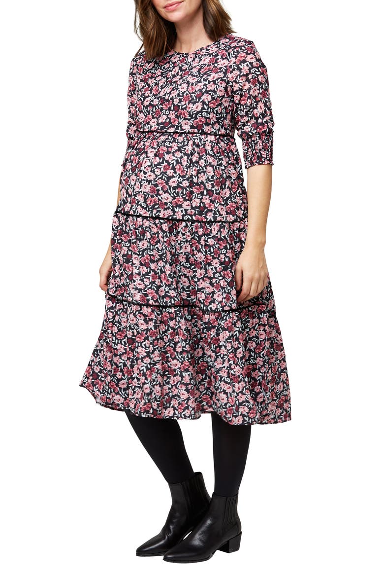 Aurora Floral Crepe Maternity Dress