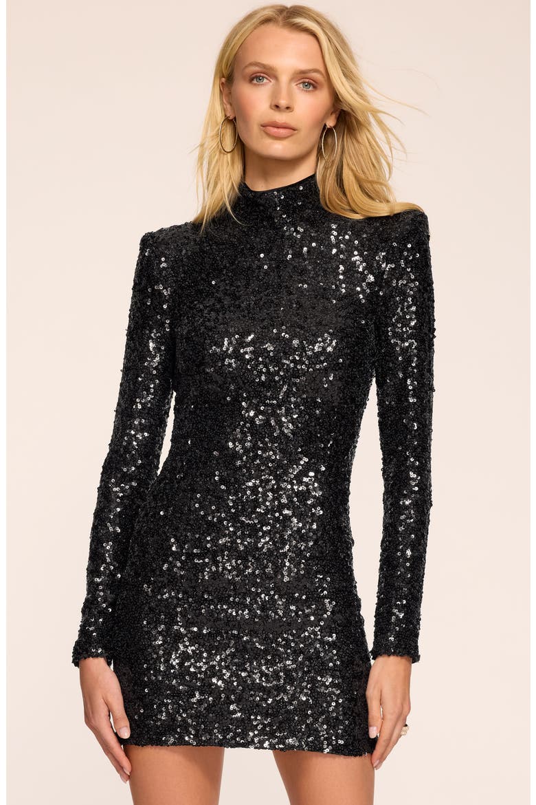 Glory Sequin Mock Neck Minidress