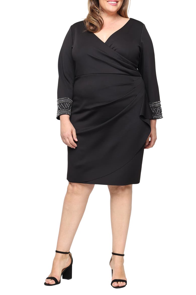 Embellished Scuba Crepe Cocktail Dress
