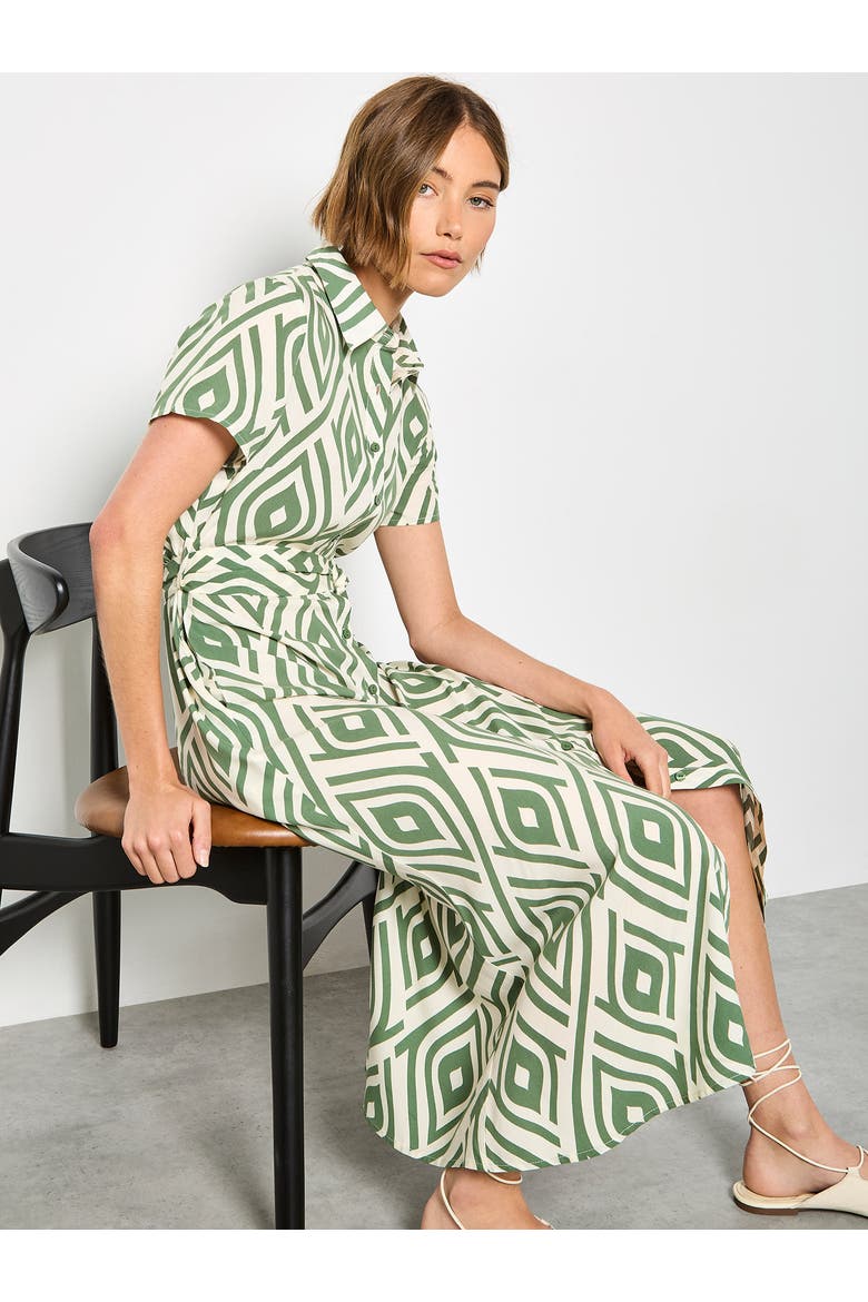 Short Sleeve Midi Shirt Dress