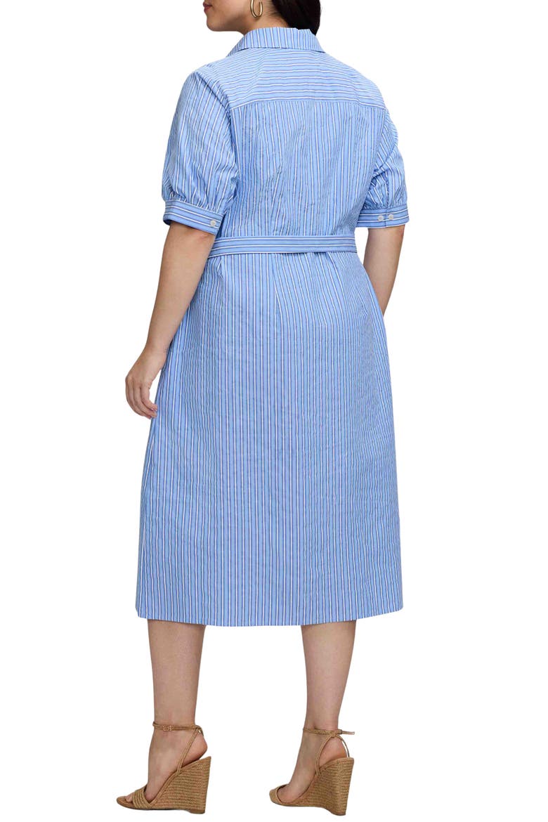 Esther Belted Stripe Cotton Shirtdress
