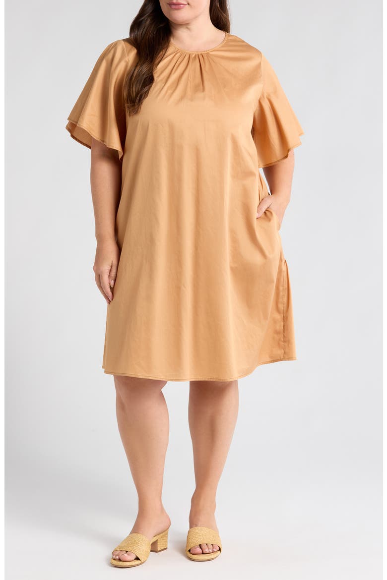 Agata Flutter Sleeve Cotton Dress
