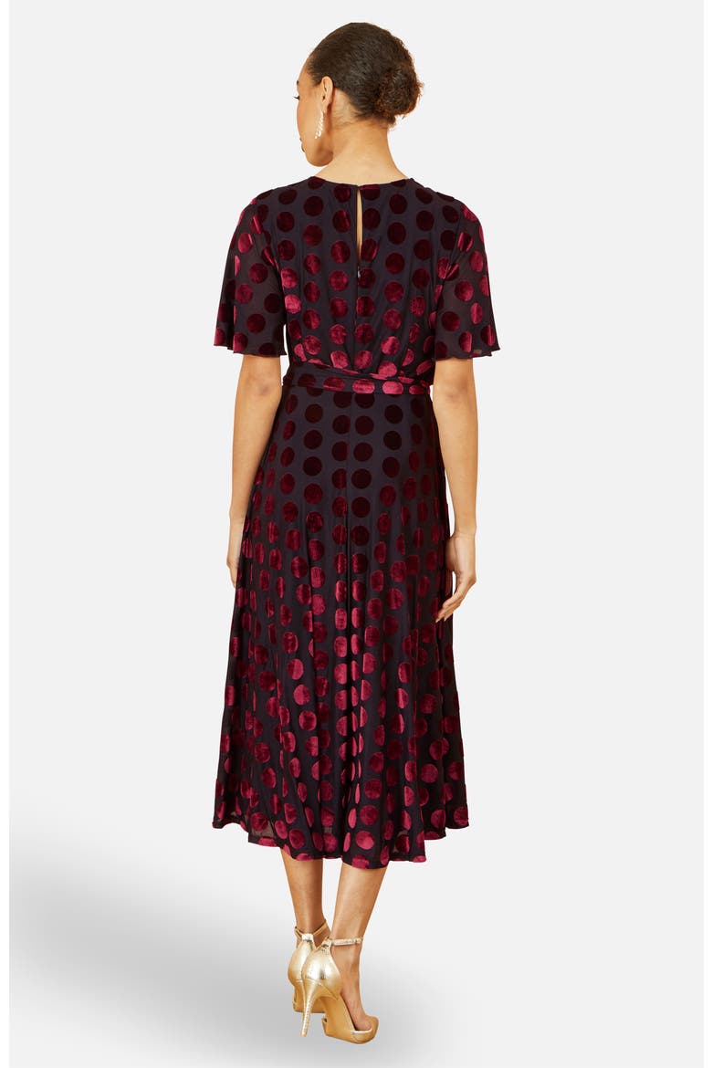 Velour Spot Midi Skater Dress
