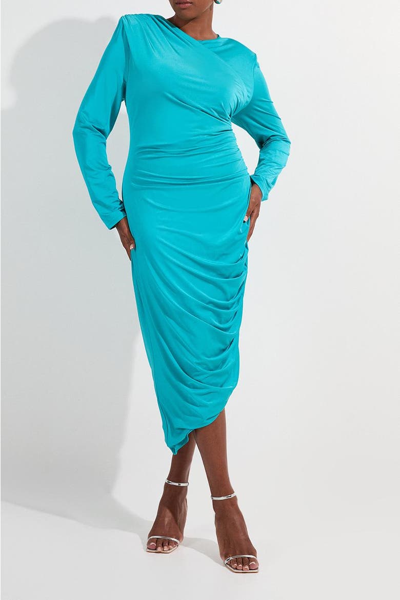 Long Sleeve Ruched Maxi Dress
