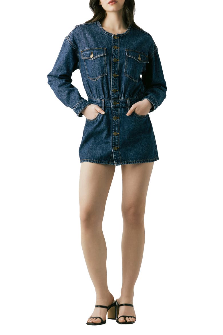 Long Sleeve Denim Minidress