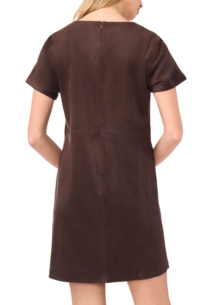 Faux Suede Paneled Shift Dress