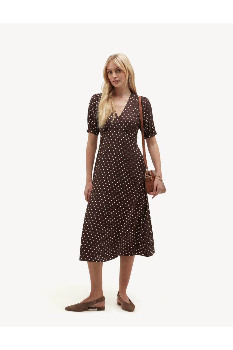 Freya Polka Dot Silk Midi Dress