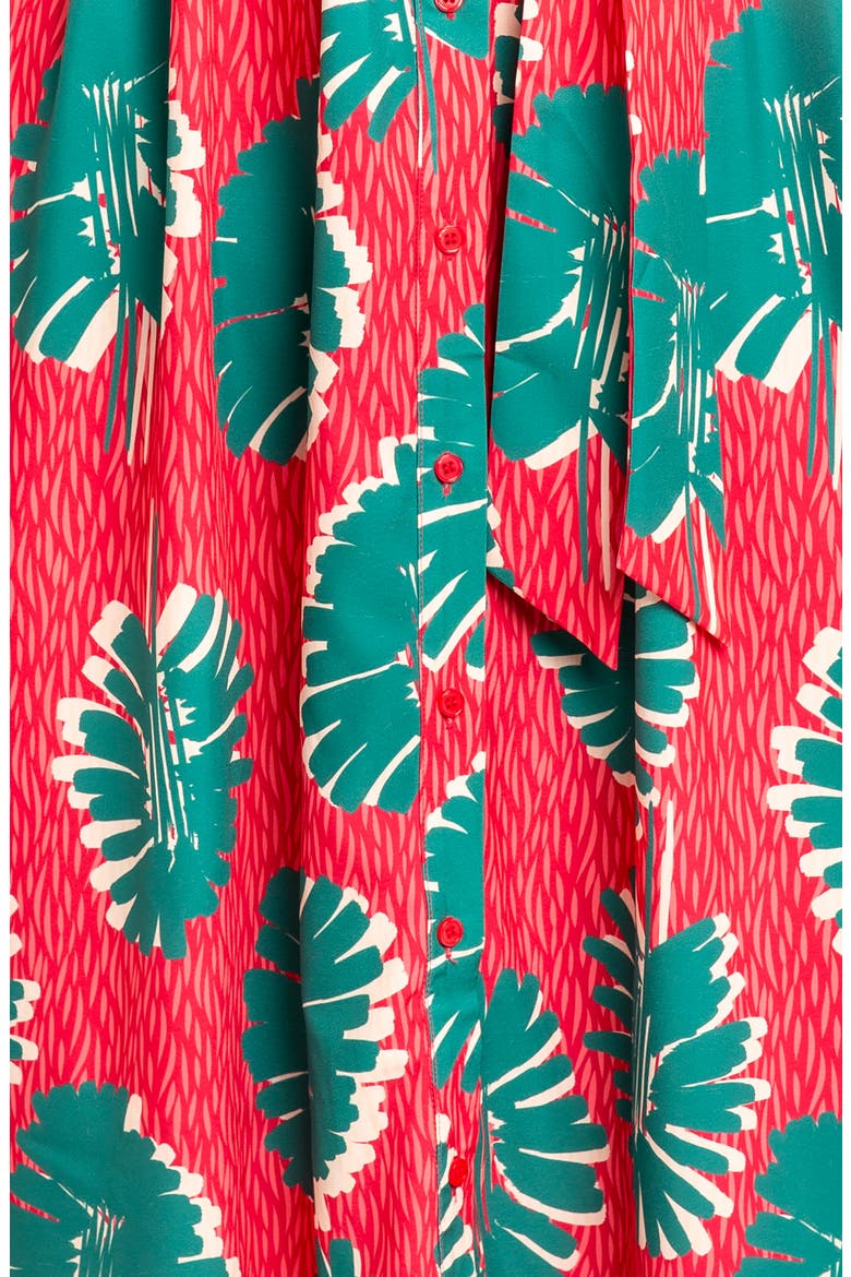Mixed Print Maxi Shirtdress