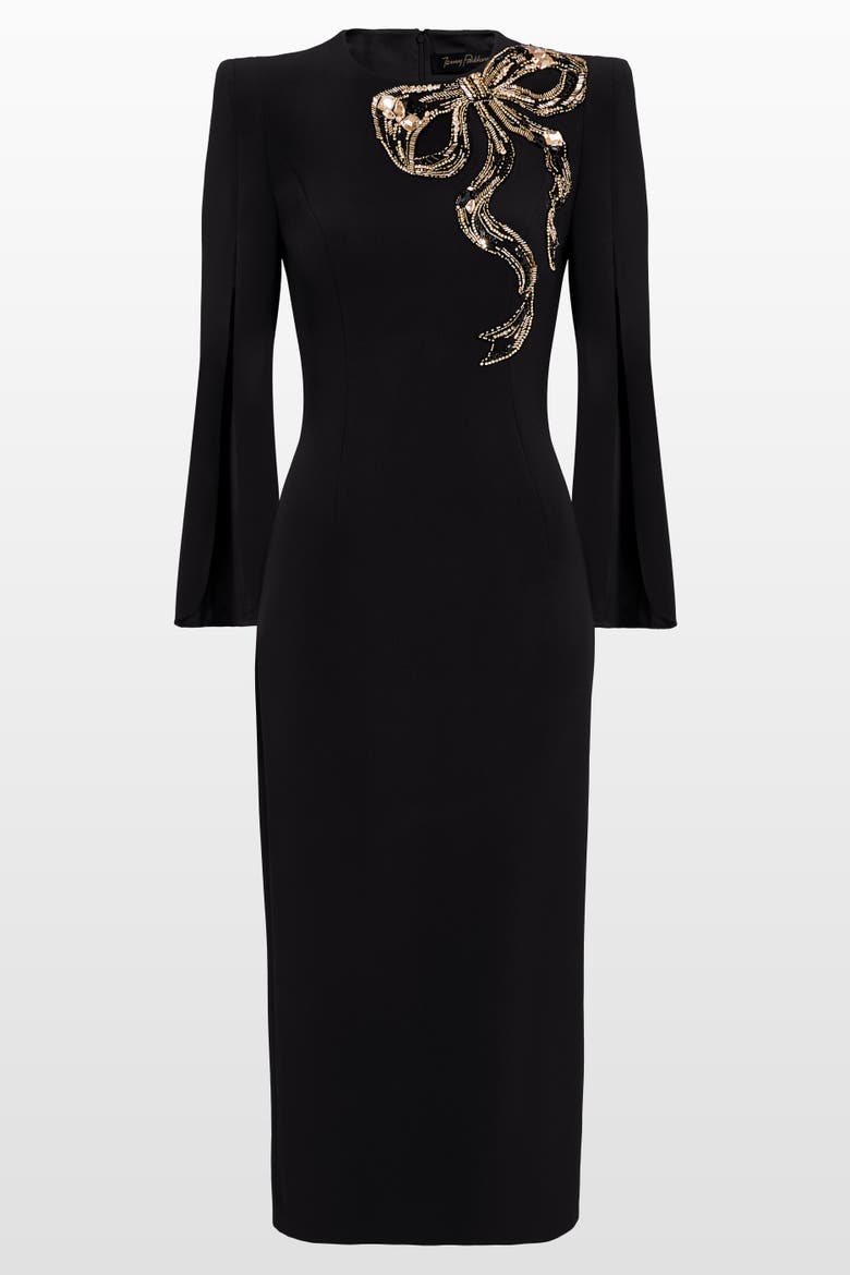 Love Bow Split-sleeve Midi Dress