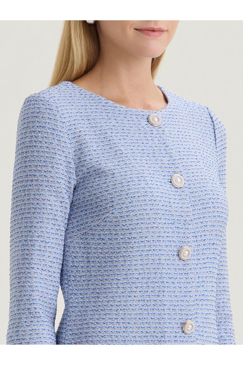 Tri-Color Tweed Knit Sheath Dress