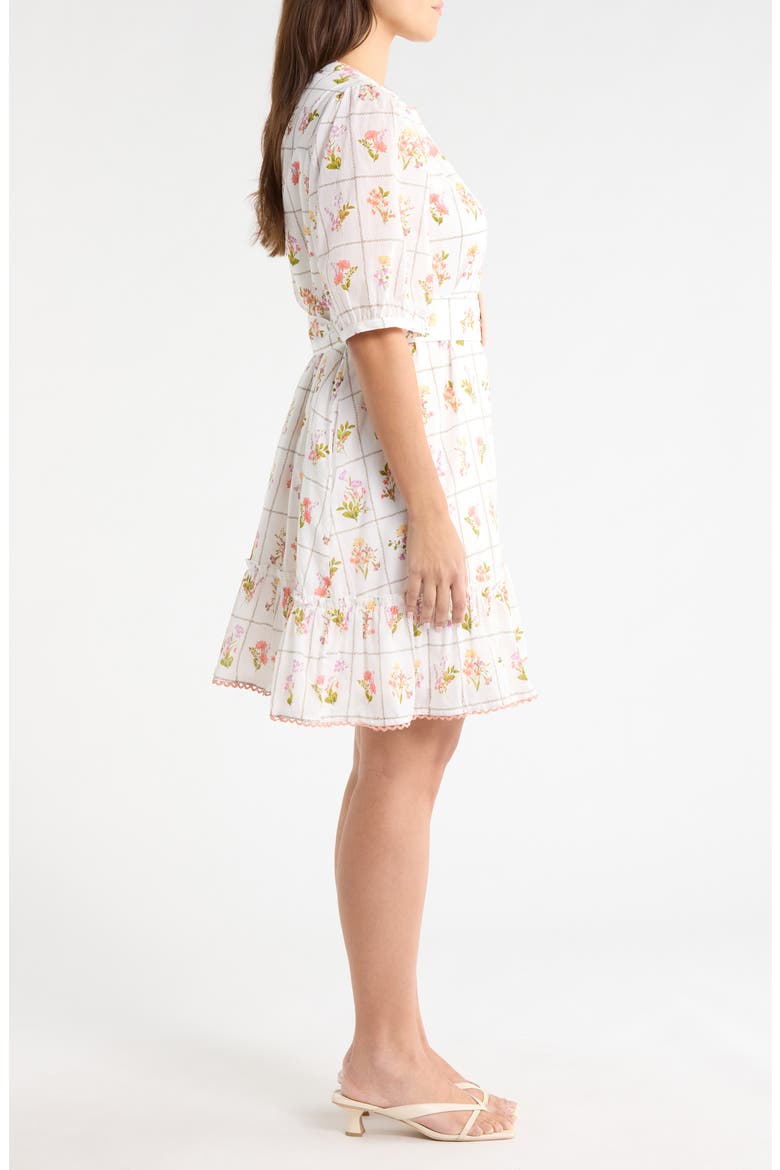 Diane Floral Redna Belted Cotton Button-Up Minidress