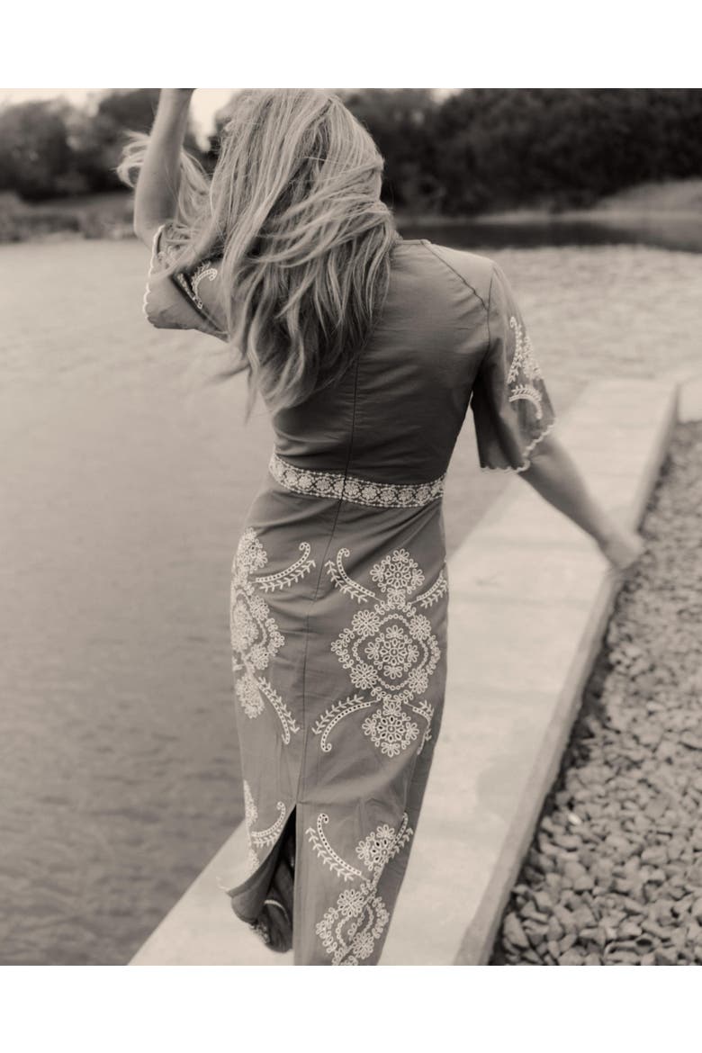 Bobbi Embroidered Midi Dress