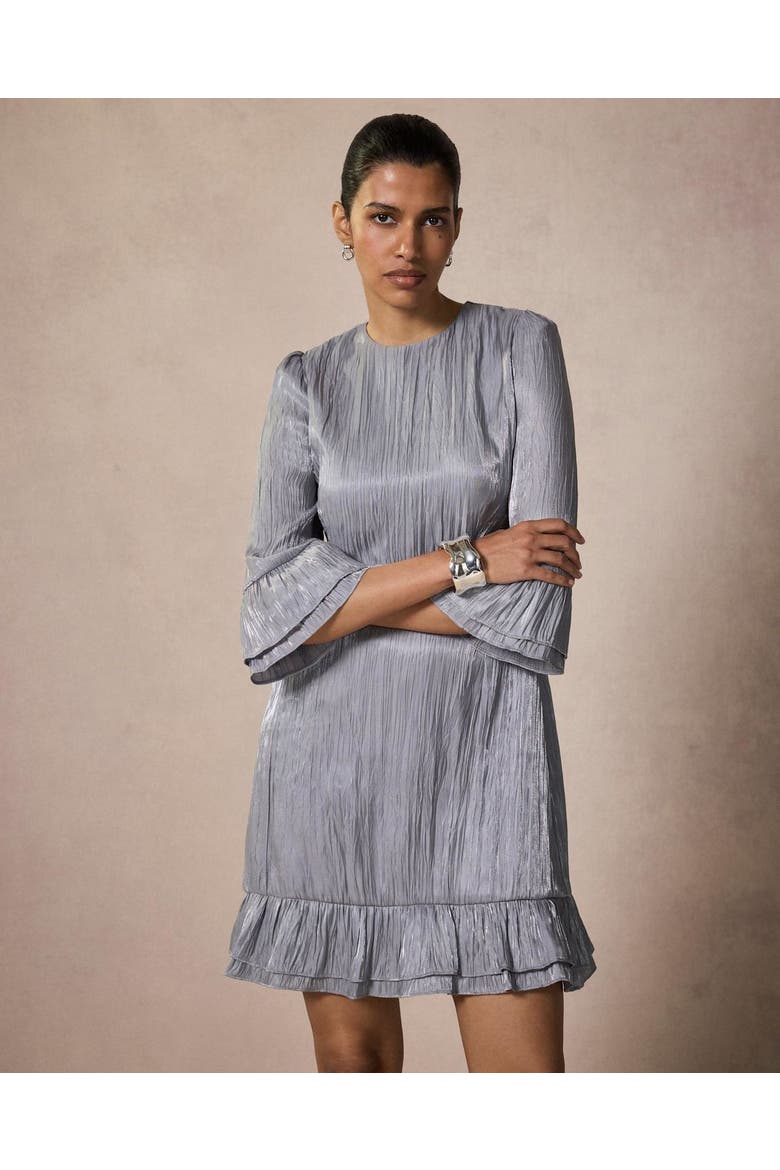 Metallic Ruffle Mini Dress