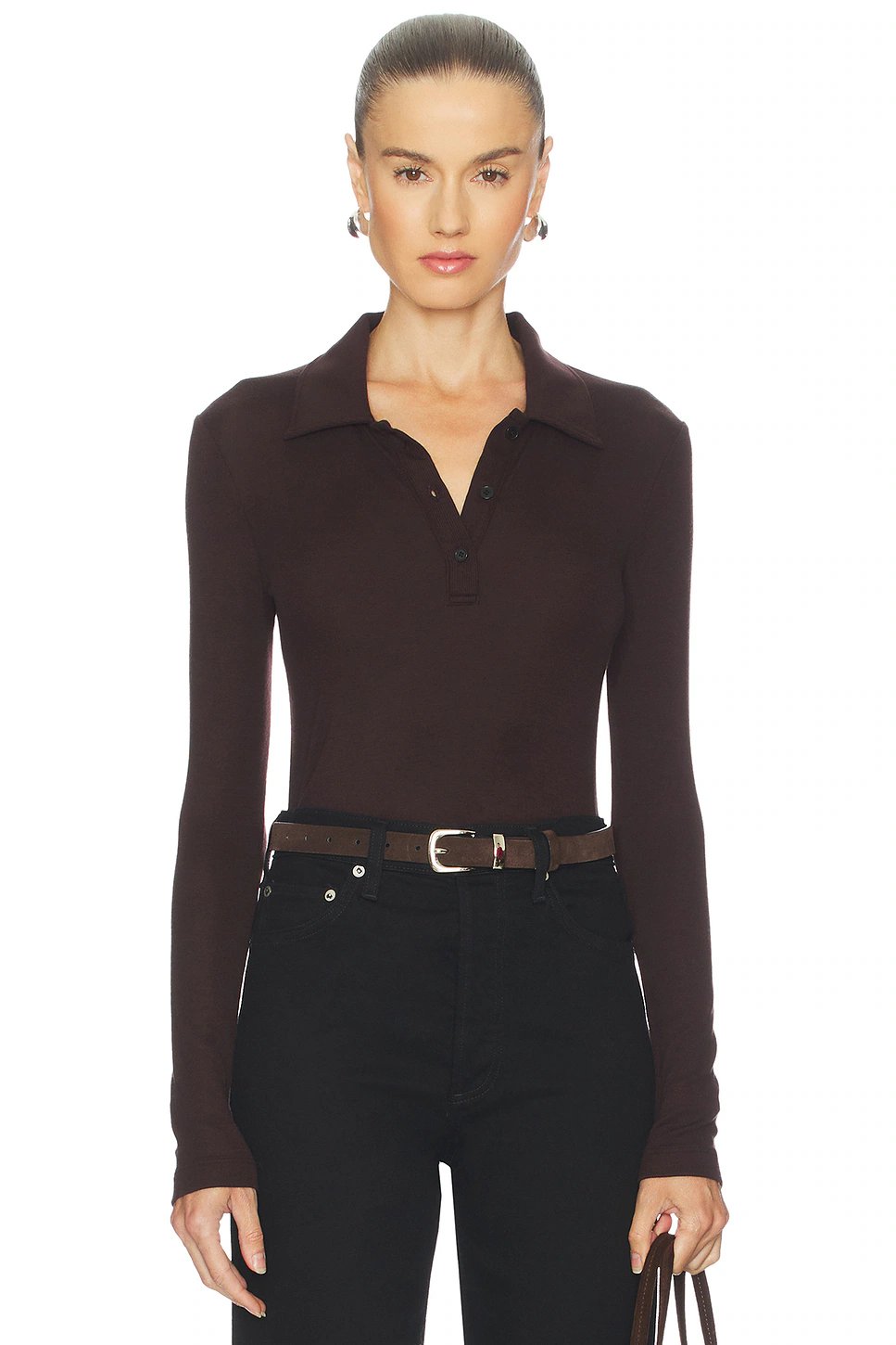 AGOLDE Amos Polo in Root - Image 1