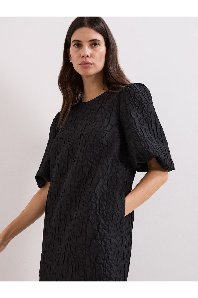 Jacquard Round Neck Mini Dress
