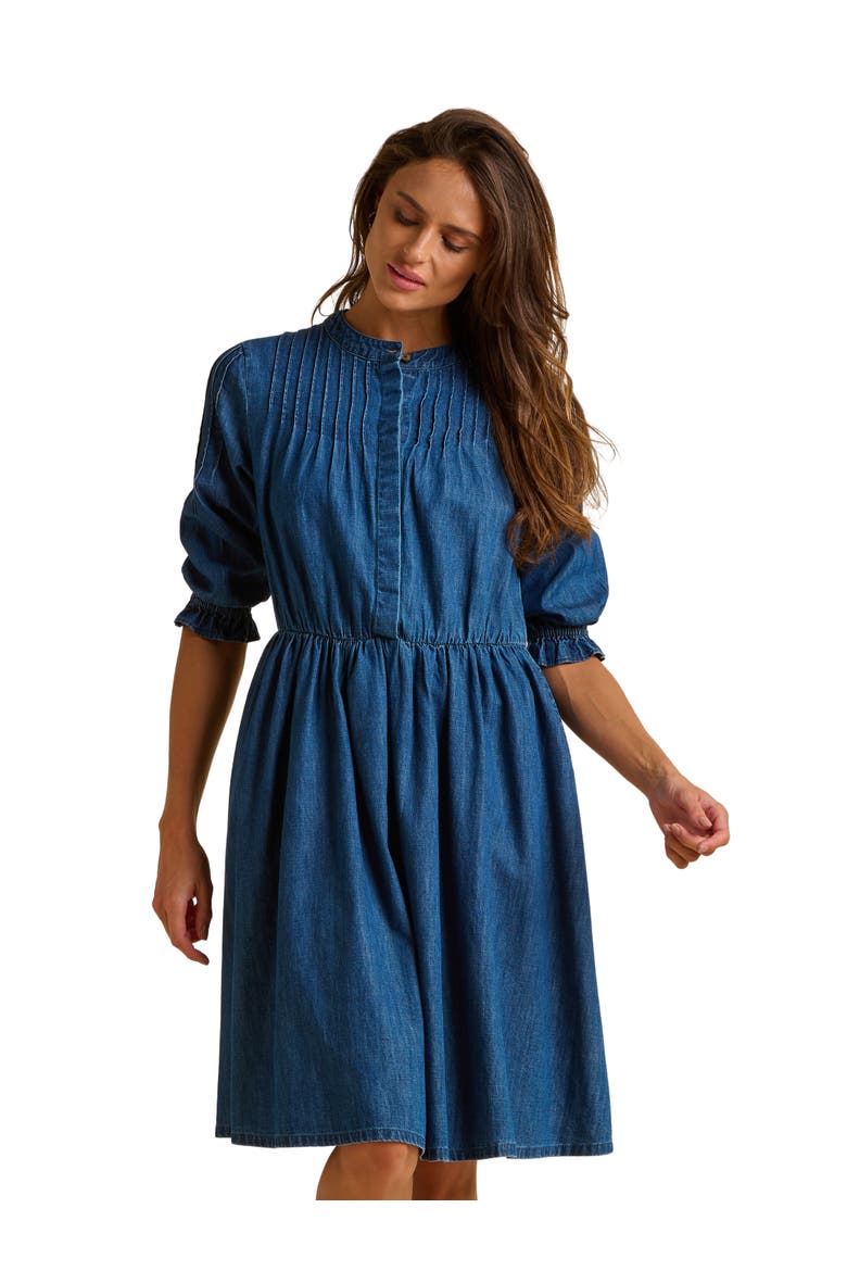 Icylyn 3/4 Sleeve Round Neck Midi Dress