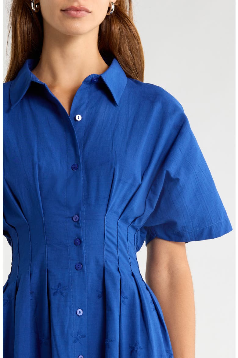 Sammie Pleated Eyelet Cotton Minidress