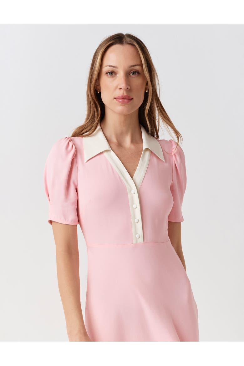 Elodie Contrast Collar Midi Dress