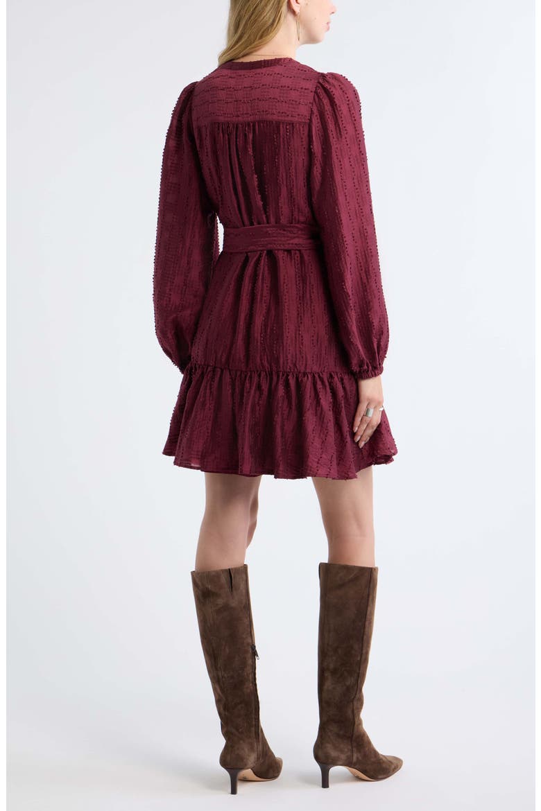 Textured Button Front Minidress