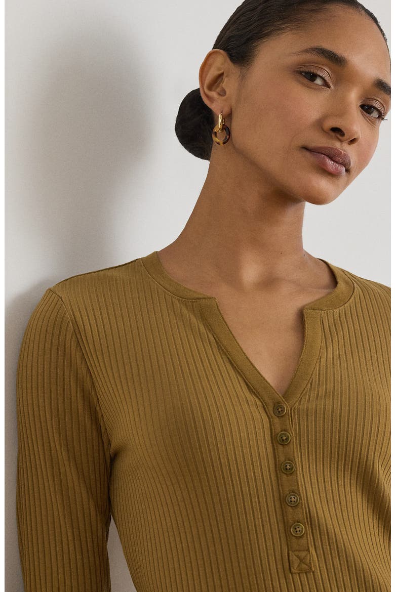 Long Sleeve Henley Midi Dress