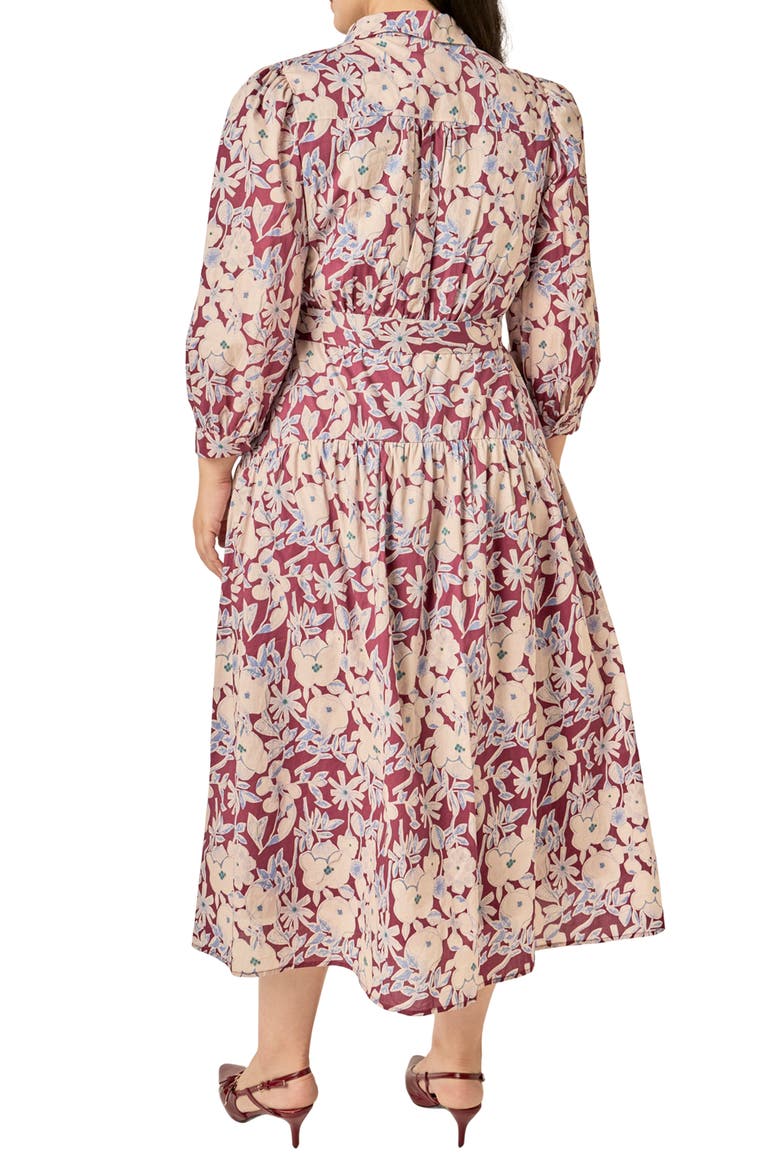 Floral Cotton Midi Shirtdress