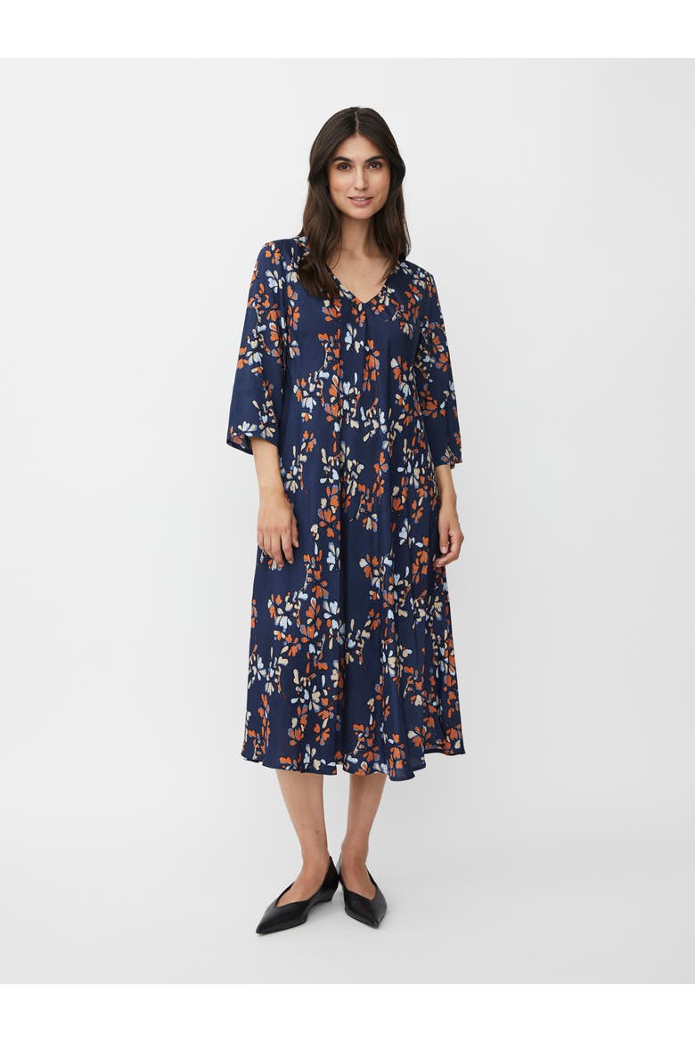MaNorelle V-Neck 3/4 Sleeve Midi Dress