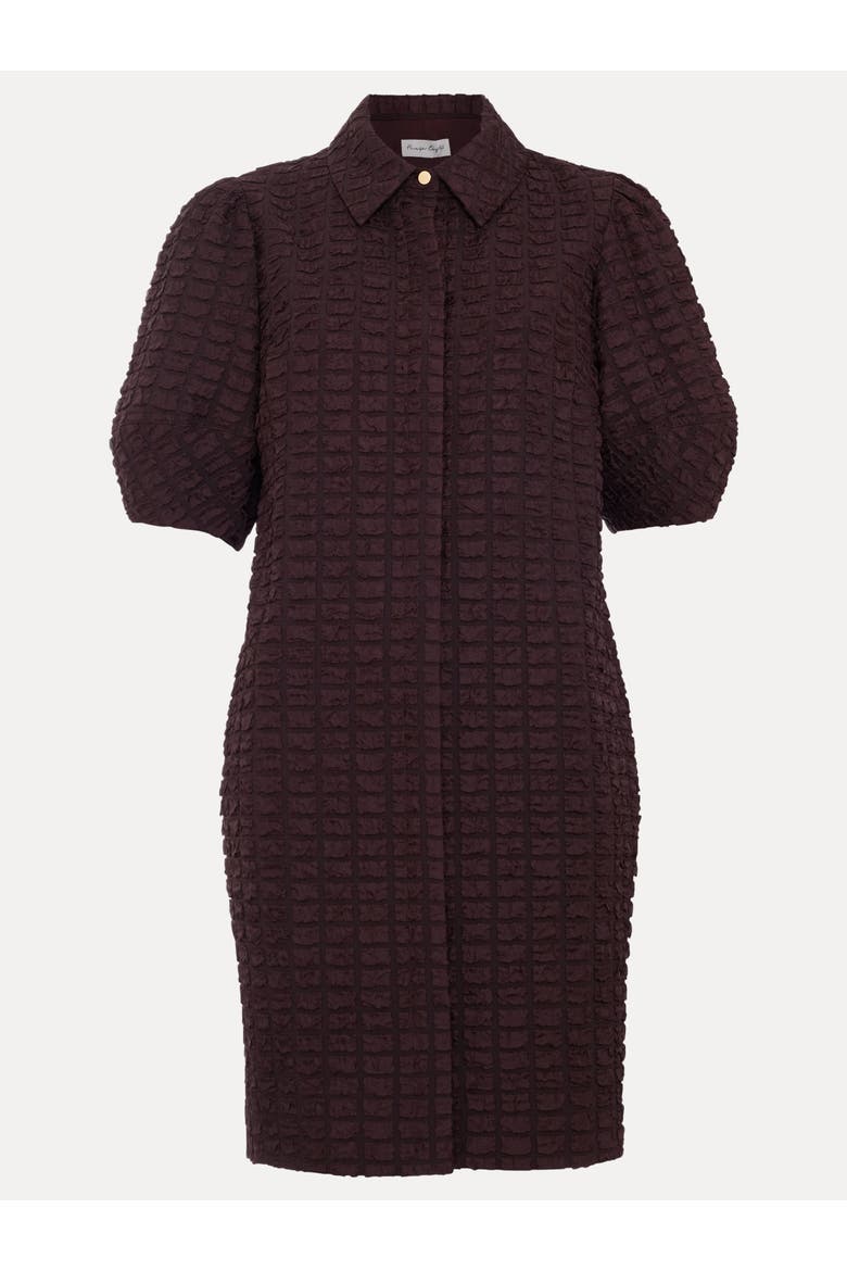 Yasmine Textured Mini Shirt Dress
