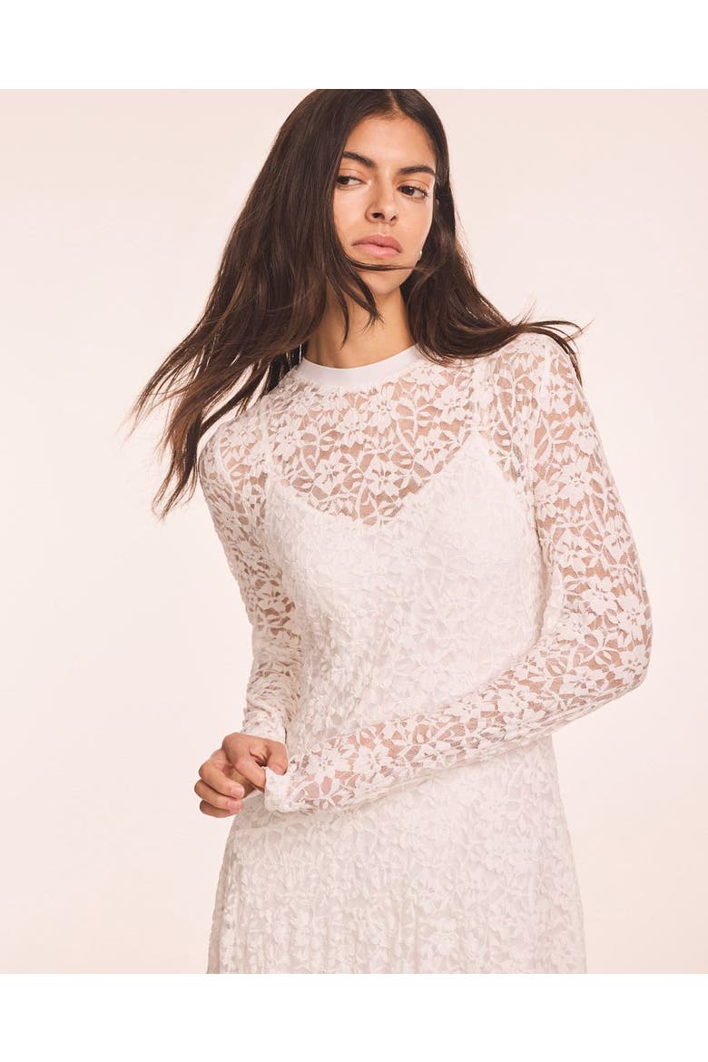 Lace Full Asymmetric Midi Dress