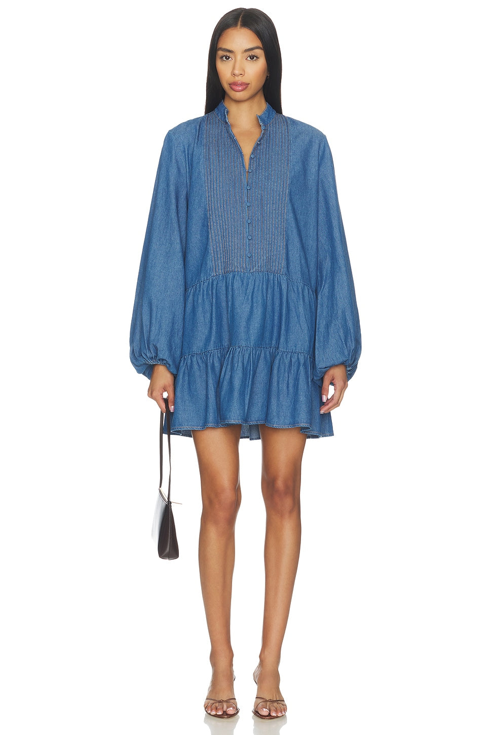 Antonia Chambray Mini Dress Bardot