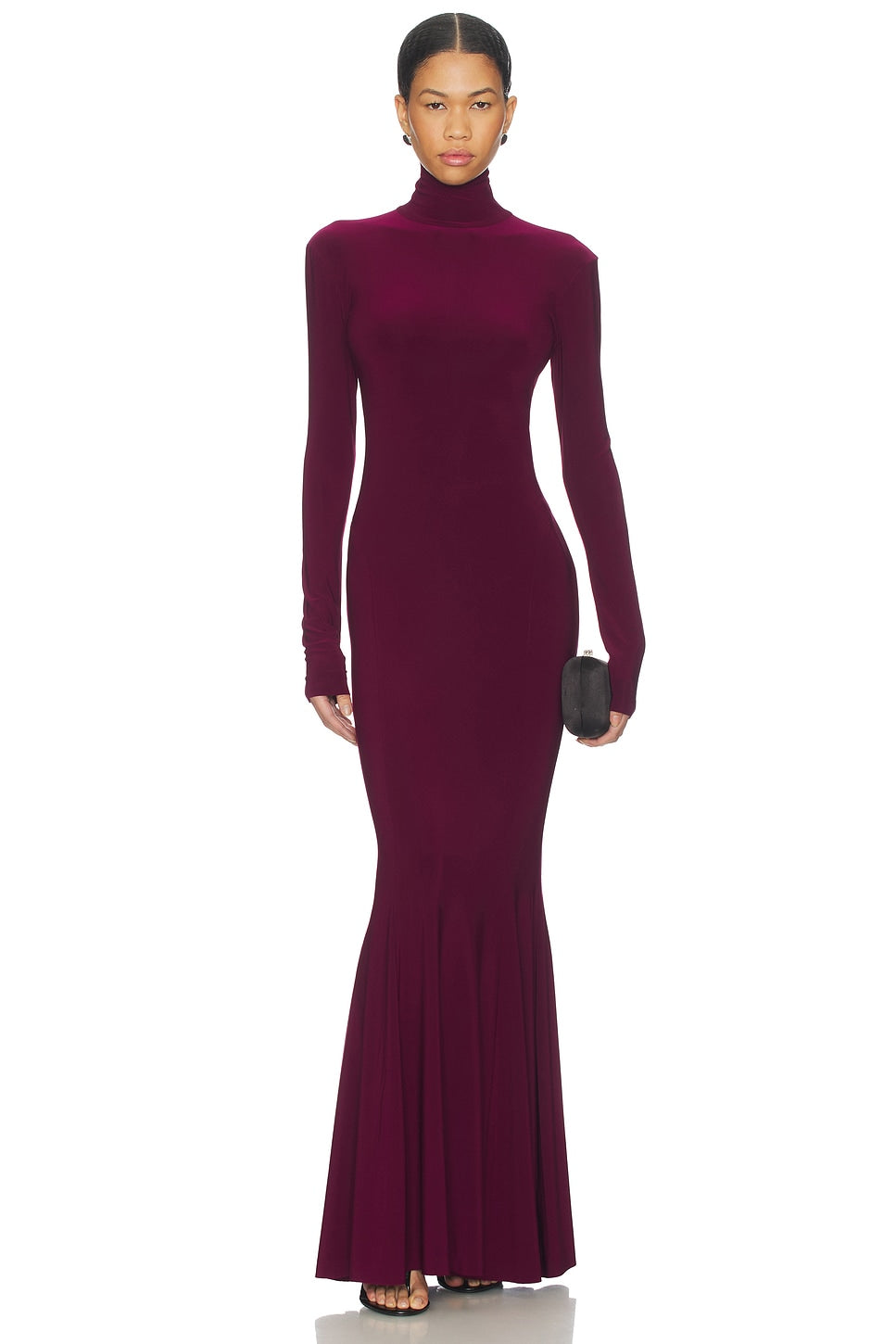 Long Sleeve Turtle Fishtail Gown Norma Kamali