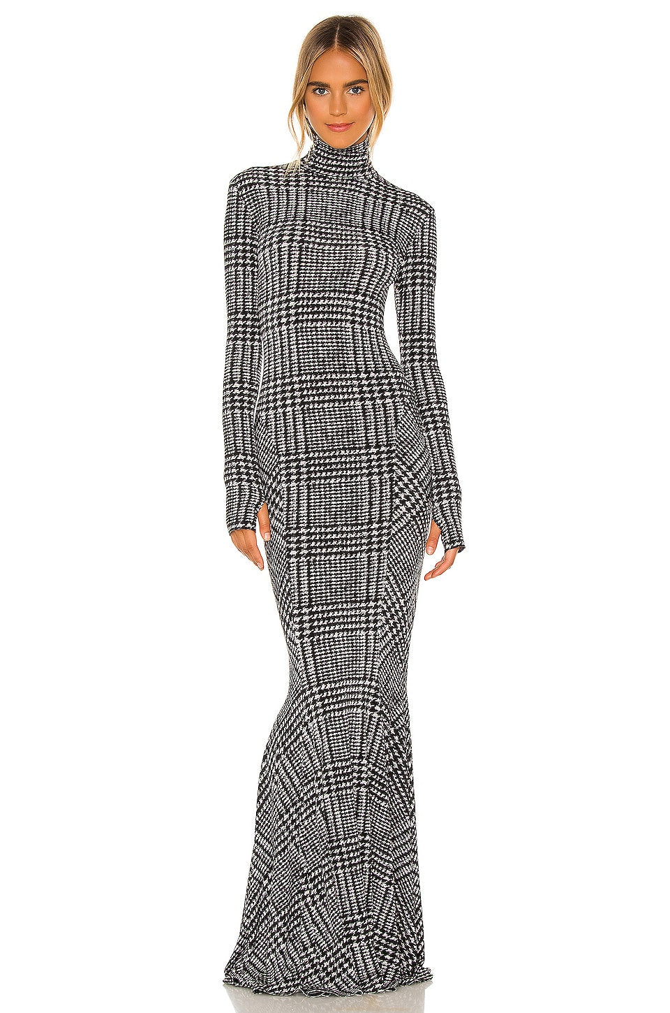 Long Sleeve Turtle Fishtail Gown Norma Kamali