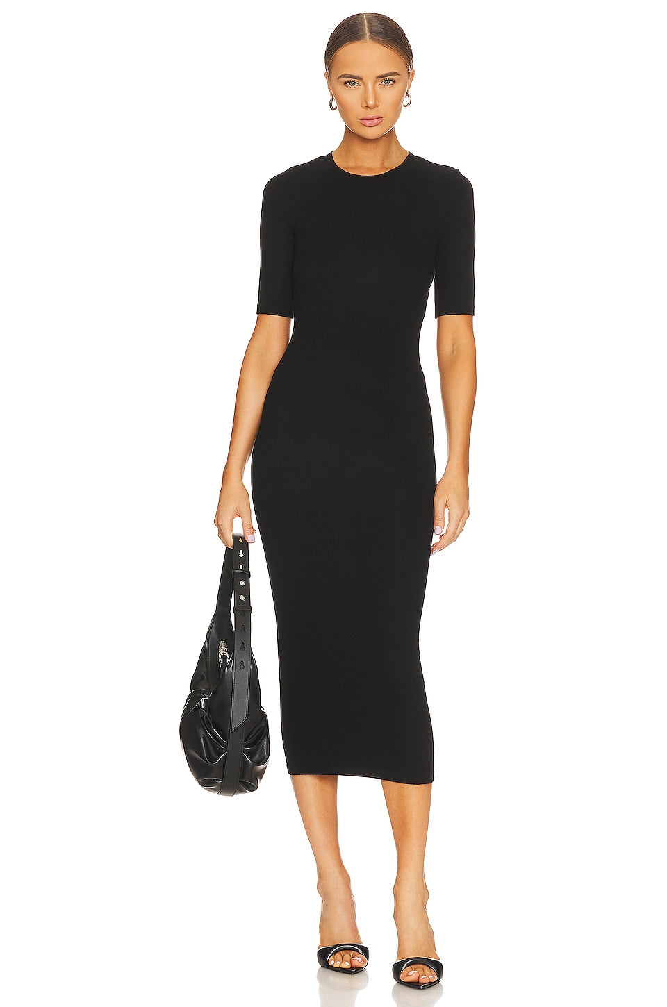Half Sleeve Crew Midi Dress Enza Costa