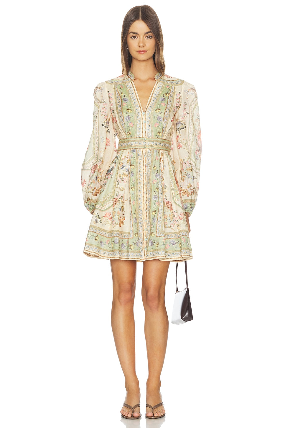 Roselight Plunge Mini Dress Zimmermann