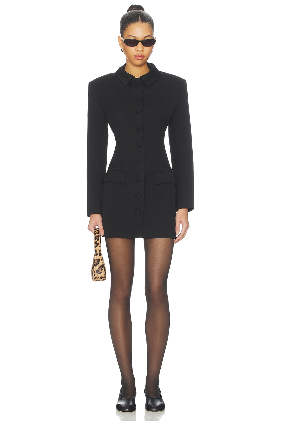Wool Contoured Collar Mini Dress AEXAE