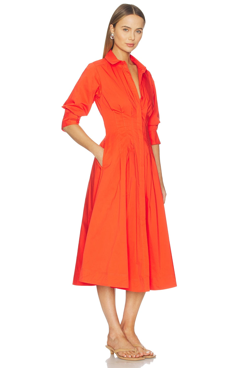 Jazz Pintuck Midi Dress SIMKHAI