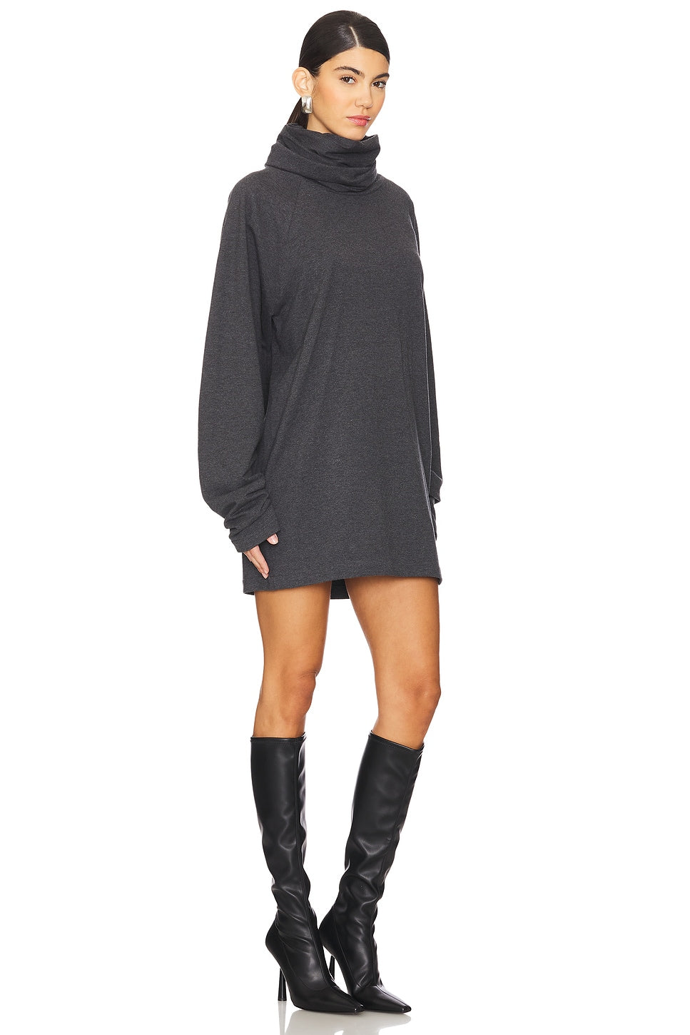 Oversized Raglan Sleeve Turtleneck Mini Dress Norma Kamali