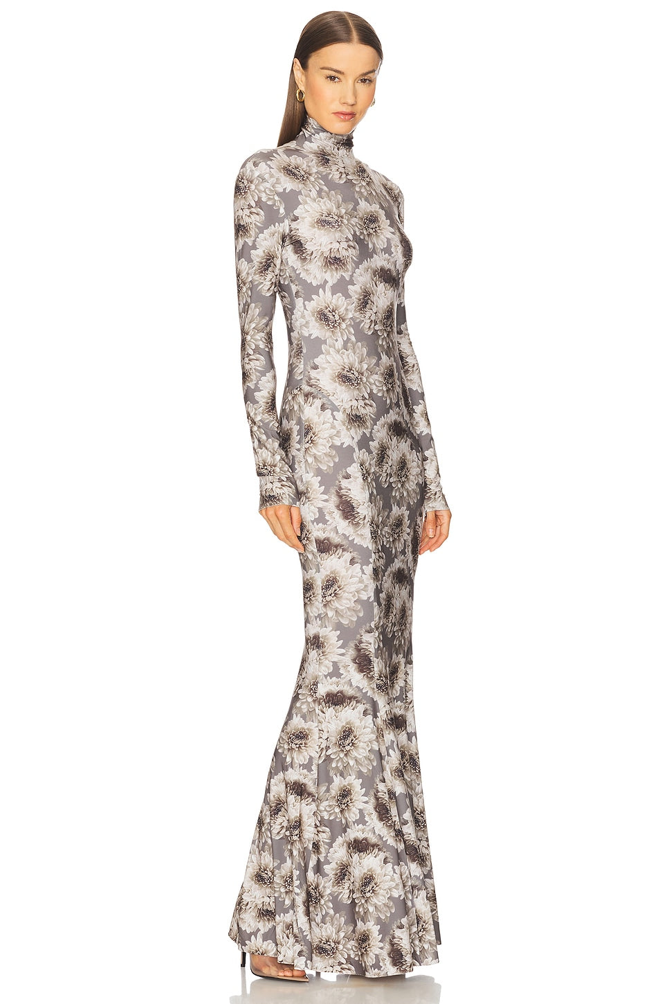 Long Sleeve Turtleneck Fishtail Gown Norma Kamali